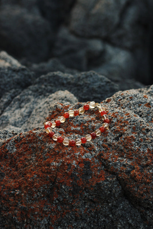 Collar citrino cornalina