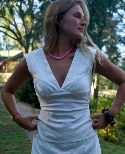 Collar Agata rosado