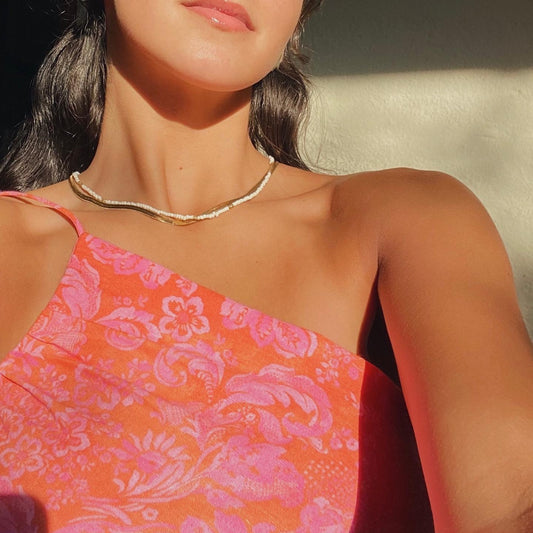 Collar de mostacillas blanco