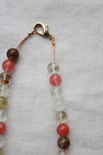 Collar cuarzo cherry volcano