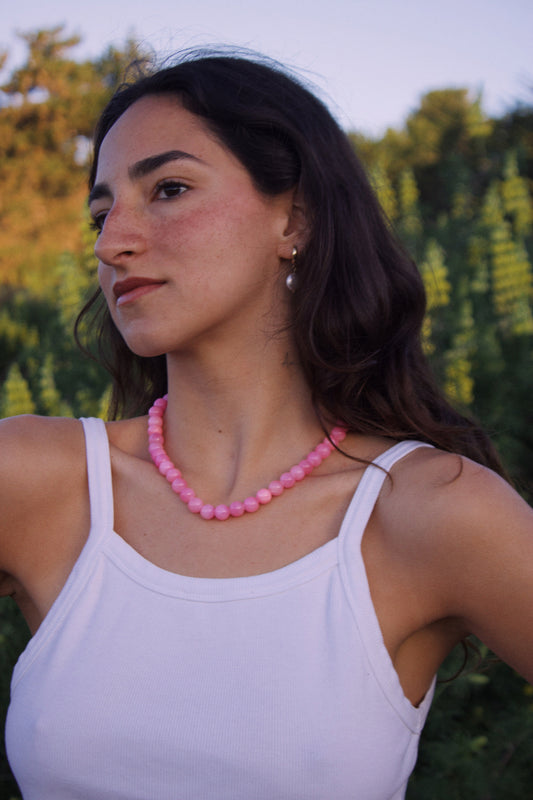 Collar Agata rosado