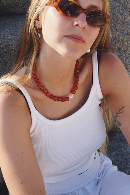 Collar cornalina