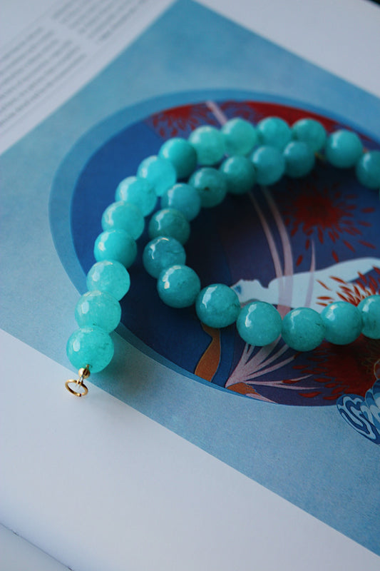 Collar agata celeste