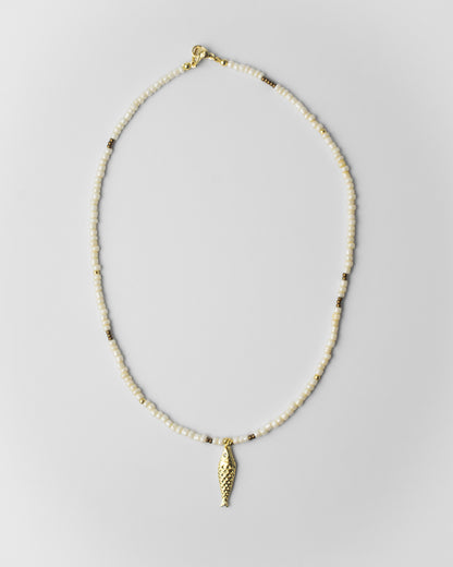 Collar pez brillo blanco