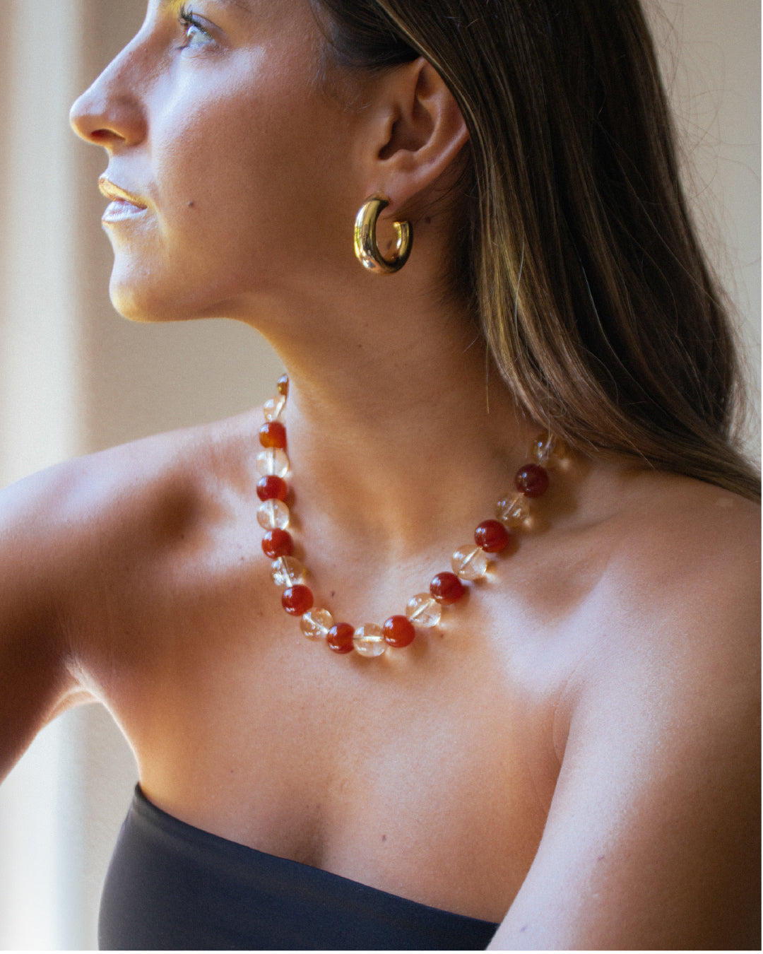 Collar citrino cornalina