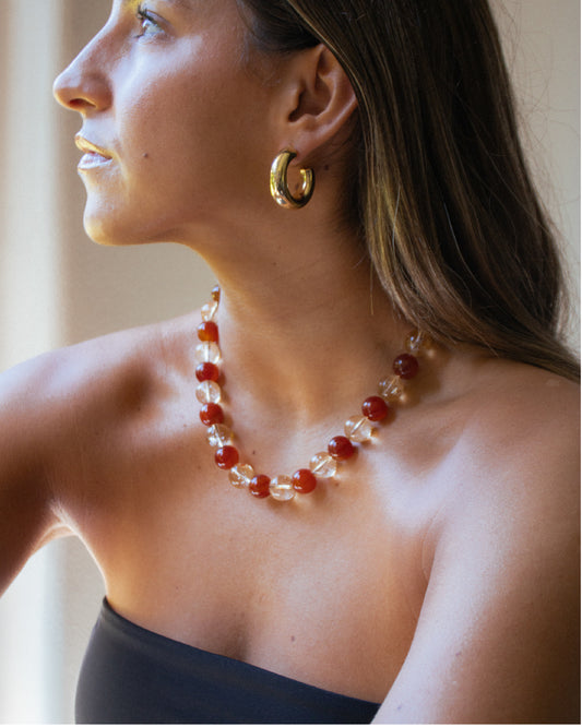 Collar citrino cornalina