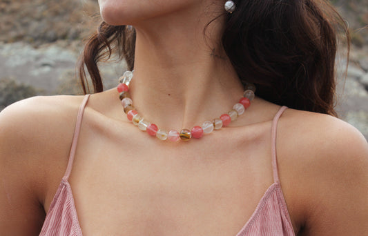 Collar cuarzo cherry volcano